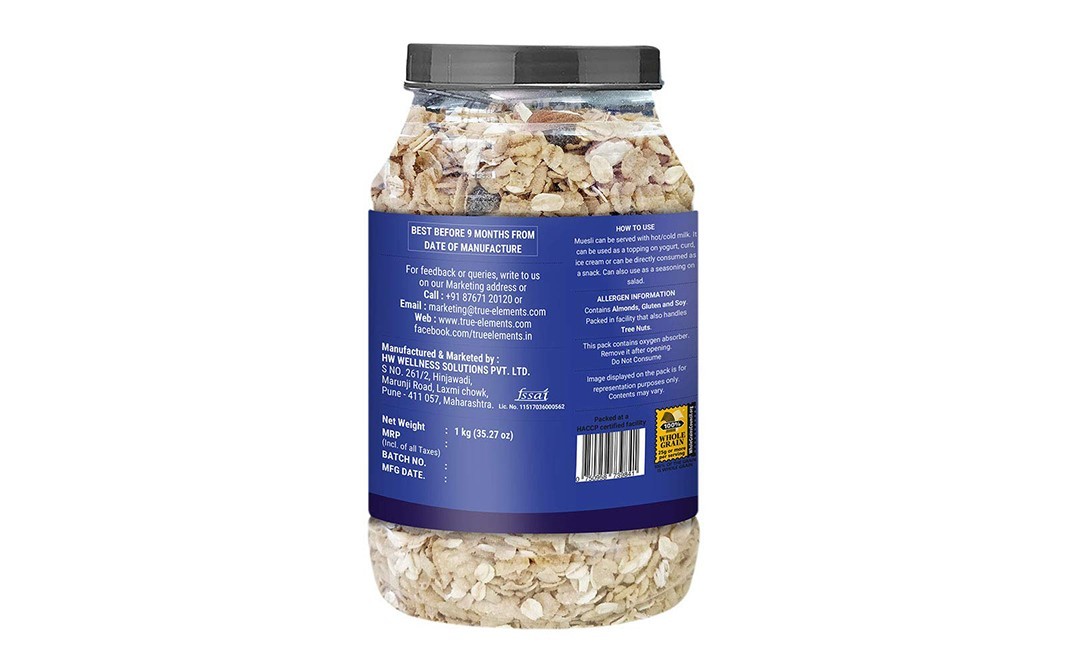 True Elements Muesli Cranberry & Blueberry   Plastic Jar  1 kilogram